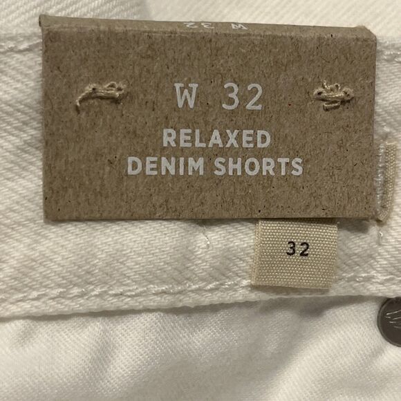 Madewell Shorts Womens Size 32 W Relaxed Denim White Cut Off NWT MSRP $78 - Picture 4 of 14